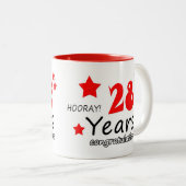 Tasse 2 Couleurs 28e anniversaire, 28 ans Mariage (Devant droit)