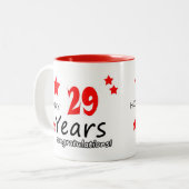 Tasse 2 Couleurs 29e anniversaire, 29 ans Mariage (Devant gauche)