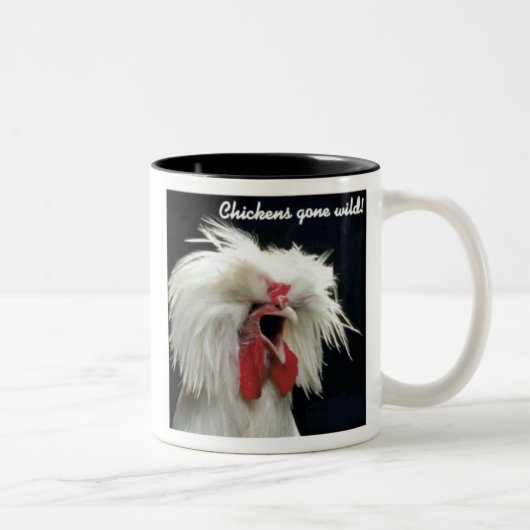 Tasse 2 Couleurs #2 fou par poulets (Droit)