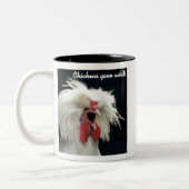 Tasse 2 Couleurs #2 fou par poulets (Gauche)