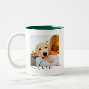 Tasse 2 Couleurs 2 Modèle photo double face aimer Texte Pine