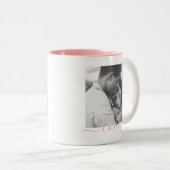 Tasse 2 Couleurs 2 Modèle photo double face aimer texte rose (Devant droit)