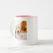 Tasse 2 Couleurs 2 Modèle photo double face aimer texte rose (Devant gauche)