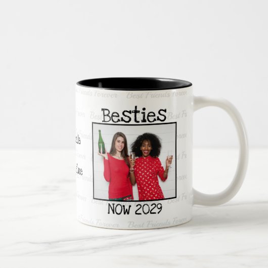 Tasse 2 Couleurs 2 Photo MAINTENANT, PUIS BFF (Droit)