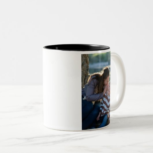 Tasse 2 Couleurs 2 photo personnalisée double face (Devant droit)