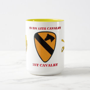 Tasse 2 Couleurs 2ème CAVALERIE de la 12ème CAVALERIE de BATAILLO