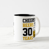 Tasse 2 Couleurs 30e anniversaire Cheers & Bières à 30 ans (Devant droit)