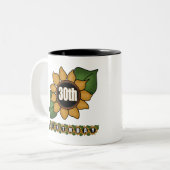 Tasse 2 Couleurs 30èmes cadeaux d'anniversaire de tournesol (Devant gauche)