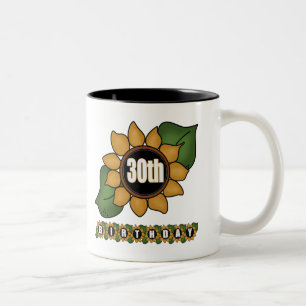 Tasse 2 Couleurs 30èmes cadeaux d'anniversaire de tournesol