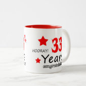 Tasse 2 Couleurs 33e anniversaire, 33 ans anniversaire de Mariage (Devant droit)