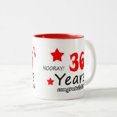 Tasse 2 Couleurs 36e anniversaire, 36 ans Mariage (Devant droit)