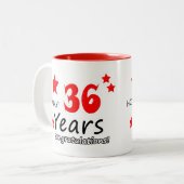 Tasse 2 Couleurs 36e anniversaire, 36 ans Mariage (Devant gauche)