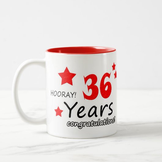 Tasse 2 Couleurs 36e anniversaire, 36 ans Mariage (Gauche)