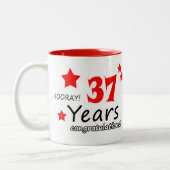 Tasse 2 Couleurs 37e anniversaire, 37 ans Mariage (Gauche)