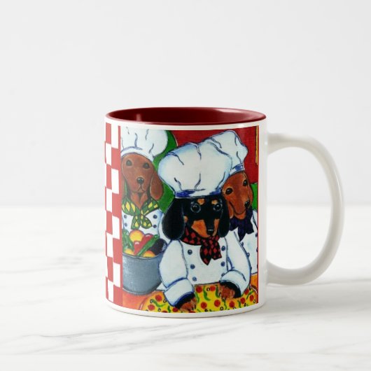 Tasse 2 Couleurs 3 Dachshunds (Droit)