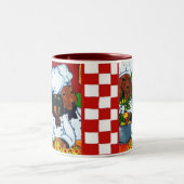 Tasse 2 Couleurs 3 Dachsunds de chef (Centre)