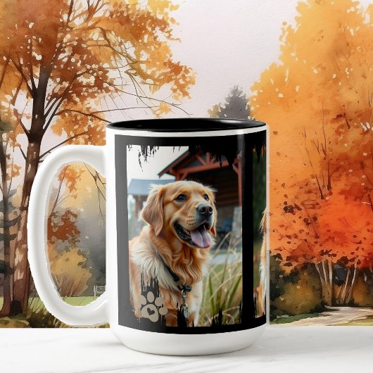 Tasse 2 Couleurs 3 Dog Photos Heart Pawprints Gift