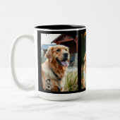 Tasse 2 Couleurs 3 Dog Photos Heart Pawprints Gift (Gauche)