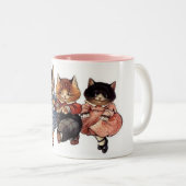 Tasse 2 Couleurs 3 joyeux chats (Devant droit)