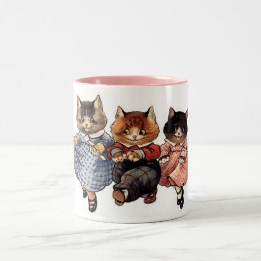 Tasse 2 Couleurs 3 joyeux chats (Centre)