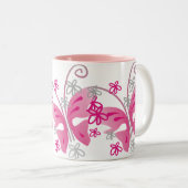 Tasse 2 Couleurs 3 papillons roses (Devant droit)