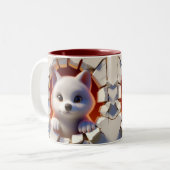 Tasse 2 Couleurs 3D Bébé Bébé Loup de cacao chaud Café Animaux (Devant gauche)