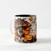 Tasse 2 Couleurs 3D Halloween Dog Breeds Halloween (Devant gauche)