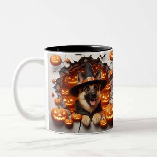 Tasse 2 Couleurs 3D Halloween Dog Breeds Halloween (Gauche)