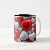 Tasse 2 Couleurs 3D Pink heart (Devant droit)