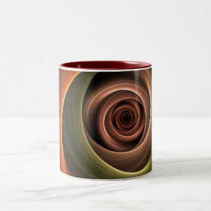 Tasse 2 Couleurs 3D Spirale Abstraite couleurs chaudes Art fractal