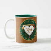 Tasse 2 Couleurs 3e anniversaire Mariage Cuir à deux tons café Mu (Gauche)