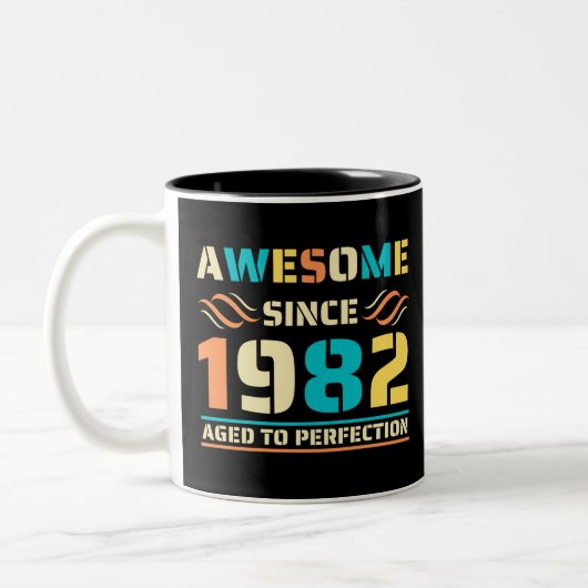 Tasse 2 Couleurs 40e anniversaire stupéfiant depuis 1982 (Gauche)