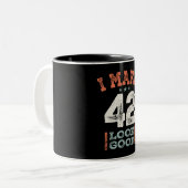 Tasse 2 Couleurs 42 Anniversaire Amusant 42 Ans (Devant gauche)