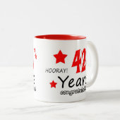 Tasse 2 Couleurs 42e anniversaire, 42 ans Mariage (Devant droit)