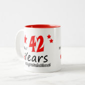 Tasse 2 Couleurs 42e anniversaire, 42 ans Mariage (Devant gauche)