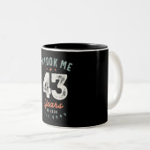 Tasse 2 Couleurs 43 Anniversaire Amusant 43 Ans (Devant droit)