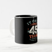 Tasse 2 Couleurs 45 Anniversaire Amusant 45 Ans (Devant gauche)