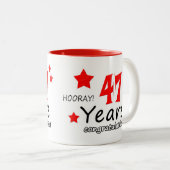 Tasse 2 Couleurs 47e anniversaire, 47 ans Mariage (Devant droit)