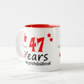 Tasse 2 Couleurs 47e anniversaire, 47 ans Mariage (Devant gauche)
