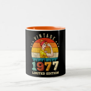 Tasse 2 Couleurs 48 ans Anniversaire 1977 Vintage 48e anniversaire 
