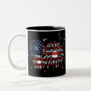 Tasse 2 Couleurs 4 juillet États-Unis Fireworks