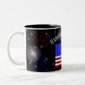 Tasse 2 Couleurs 4 juillet Fête - Drapeau américain (Gauche)