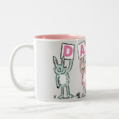 Tasse 2 Couleurs 4 Lettre Nom Fun Rabbit Design (Gauche)