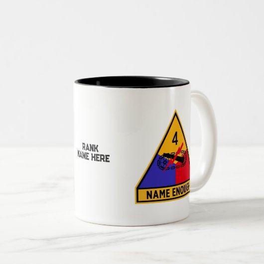 Tasse 2 Couleurs 4e division blindée "Nom Suffisant" (Devant droit)