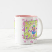 Tasse 2 Couleurs 4ème anniversaire de ballerine (Devant droit)