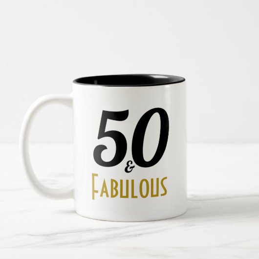 Tasse 2 Couleurs 50 ans de boug de fête d'anniversaire fabuleux (Gauche)