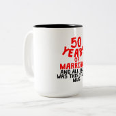 Tasse 2 Couleurs 50 ans de mariage (Devant gauche)