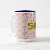 Tasse 2 Couleurs 50 ans et Confetti (Devant gauche)