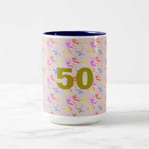 Tasse 2 Couleurs 50 ans et Confetti