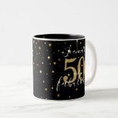 Tasse 2 Couleurs 50 ans et Fabuleux Or Noir Script 50ème Anniversai (Devant droit)